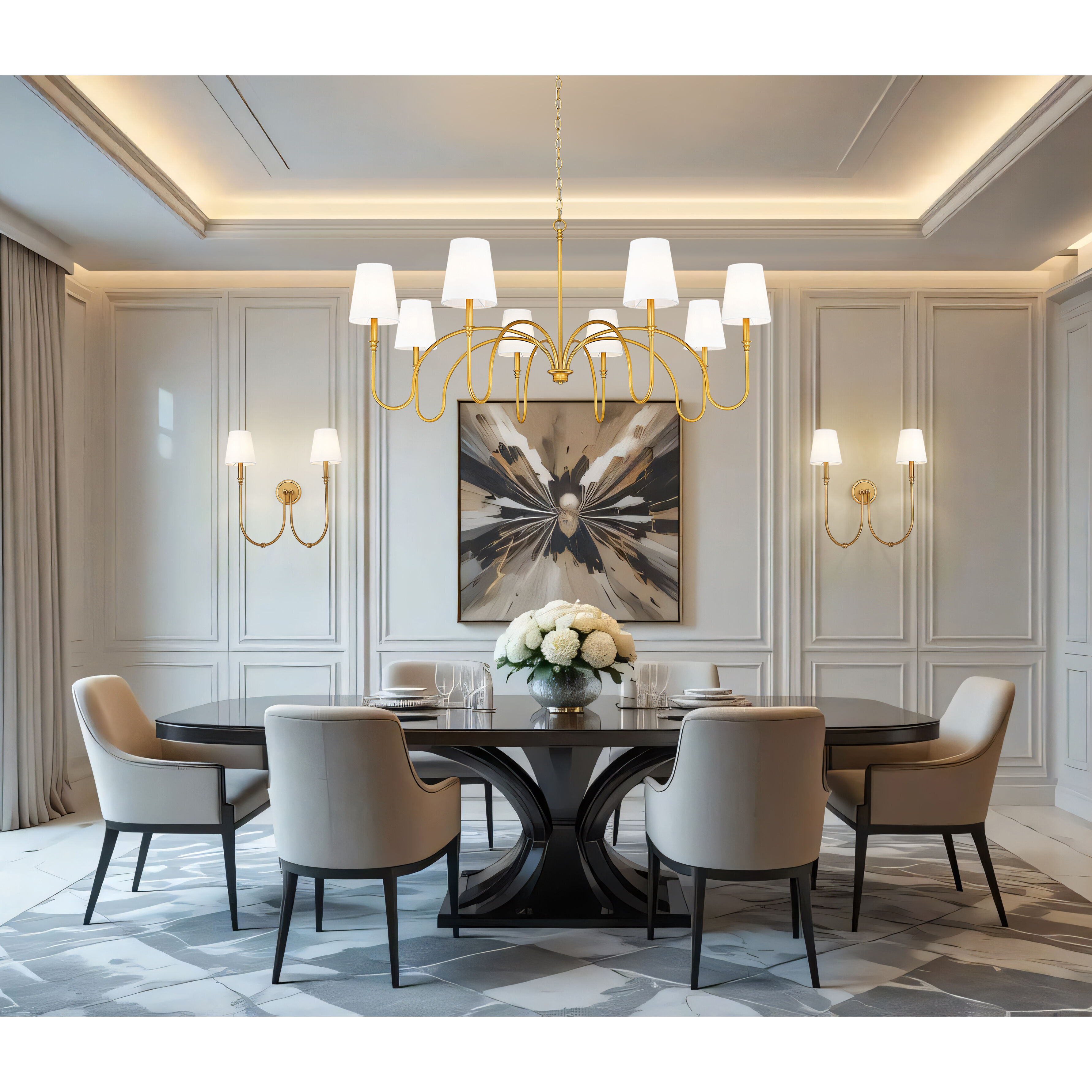 Jisele 8 Light 58.75 inch Rubbed Brass Chandelier Ceiling Light