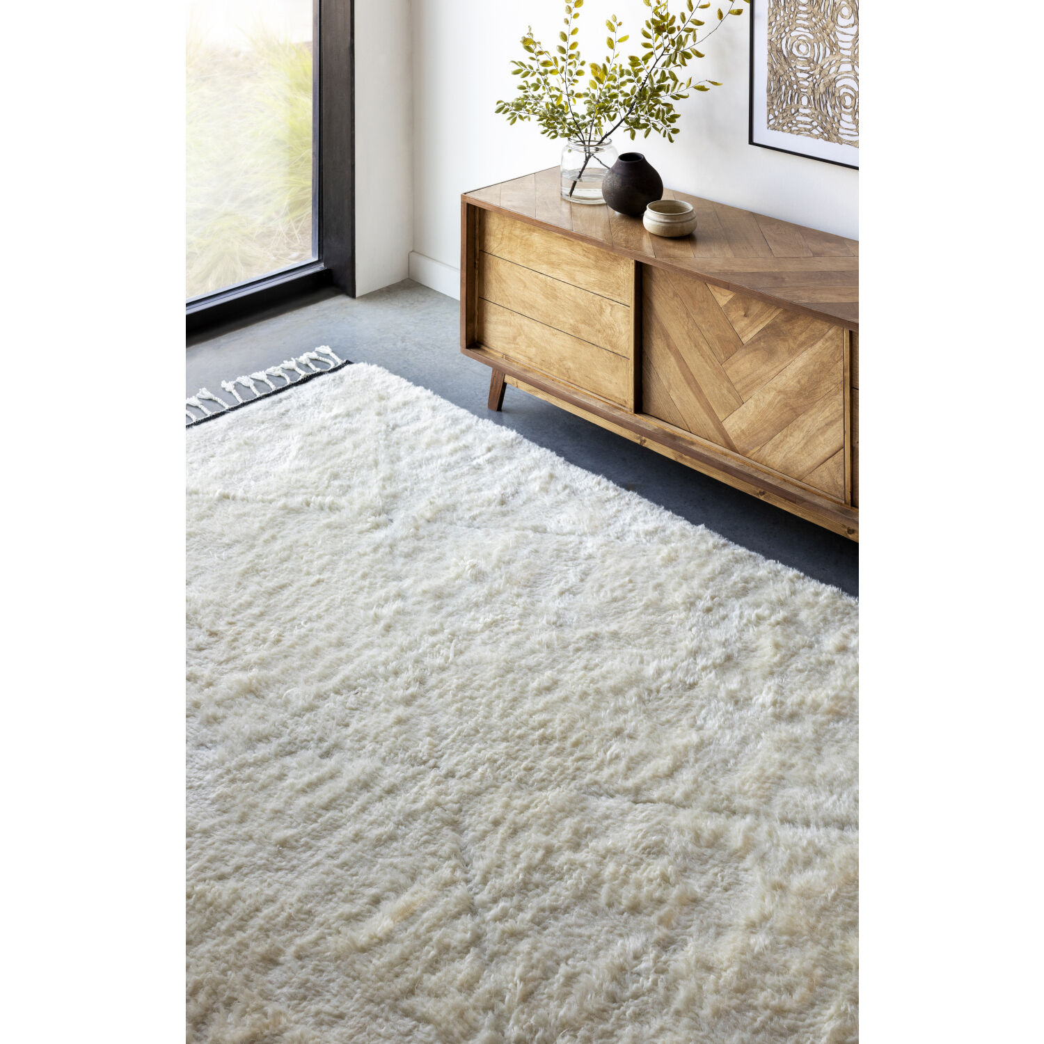 Sahara 120 X 96 inch Cream Rug in 8 x 10, Rectangle