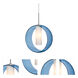 Plato LED Satin Nickel Cord Pendant Ceiling Light in Transparent Blue with Opal Glass
