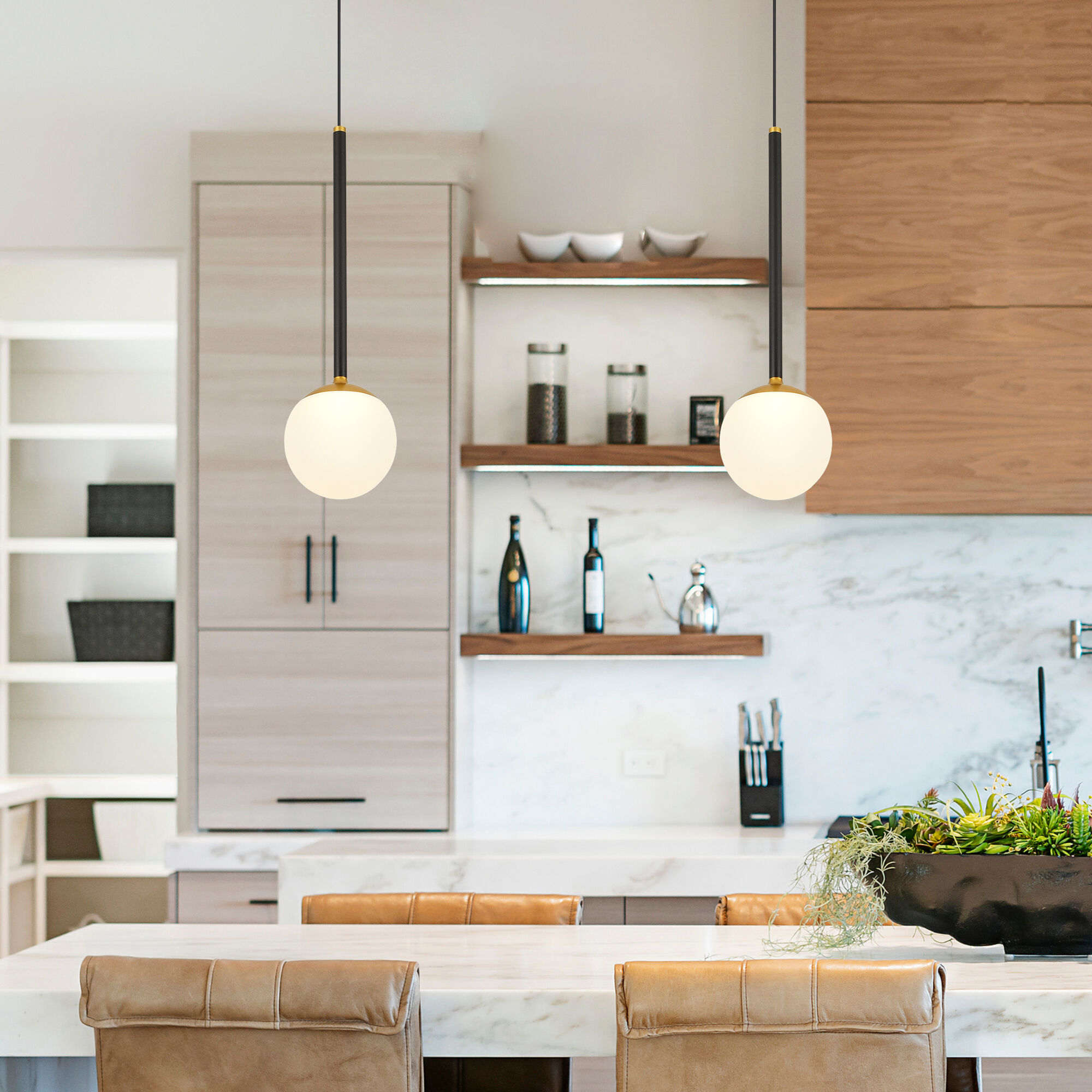 Capri 4.75 inch Black/Gold Pendant Ceiling Light