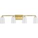 Spenser 4 Light 32.87 inch Brushed Gold Vanity Light Wall Light