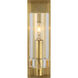 Chapman & Myers Sonnet LED 3 inch Antique-Burnished Brass Single Sconce Wall Light in Clear Glass, Petite