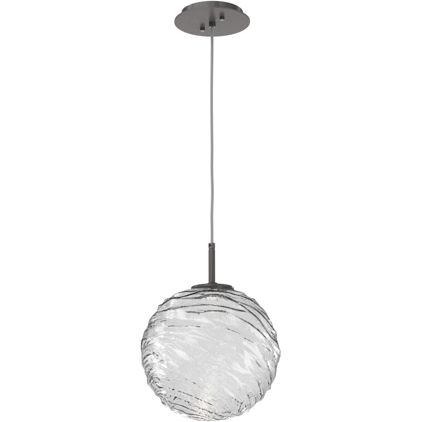 Gaia LED 20 inch Graphite Pendant Ceiling Light in Clear, 2700K LED, Large
