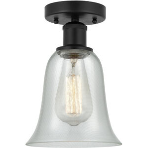 Edison Hanover 1 Light 6 inch Matte Black Semi-Flush Mount Ceiling Light in Fishnet Glass