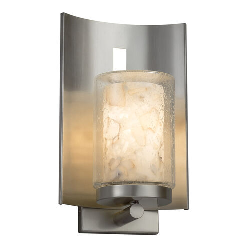 Alabaster Rocks 1 Light 12.75 inch Brushed Nickel Outdoor Wall Sconce in Incandescent
