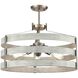 Fort Garry 5 Light Buffed Nickel and Birchwood on Metal Pendant Ceiling Light