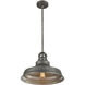 Carbondale 1 Light 15 inch Slate Mist with Satin Nickel Pendant Ceiling Light