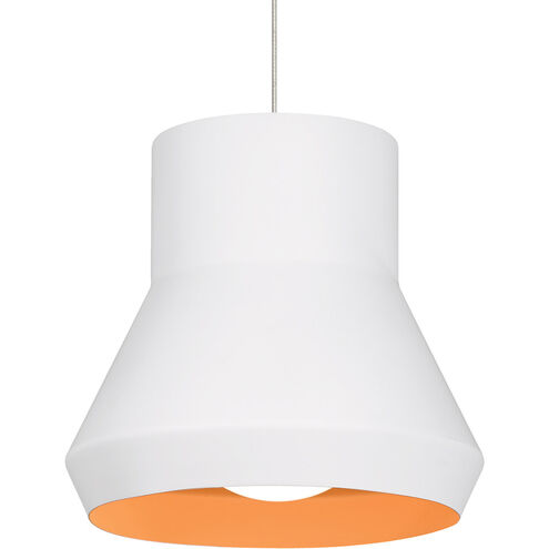 Milo 1 Light 14.5 inch White Outside/Orange Inside Pendant Ceiling Light in Incandescent, White/Orange