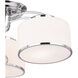 Frosted 5 Light 30 inch Chrome Drum Shade Flush Mount Ceiling Light