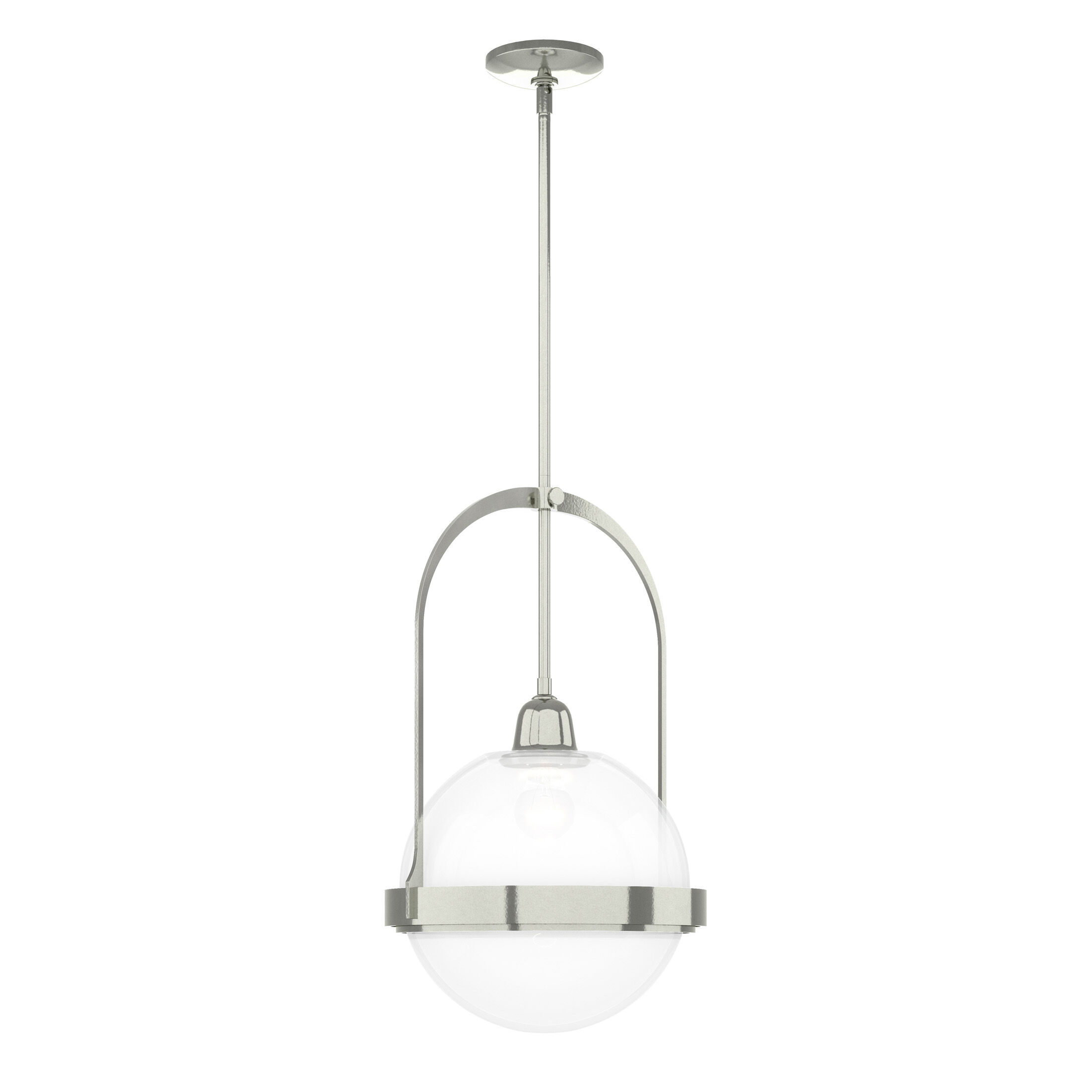 Atlas 1 Light 13.9 inch Sterling Pendant Ceiling Light in Opaline