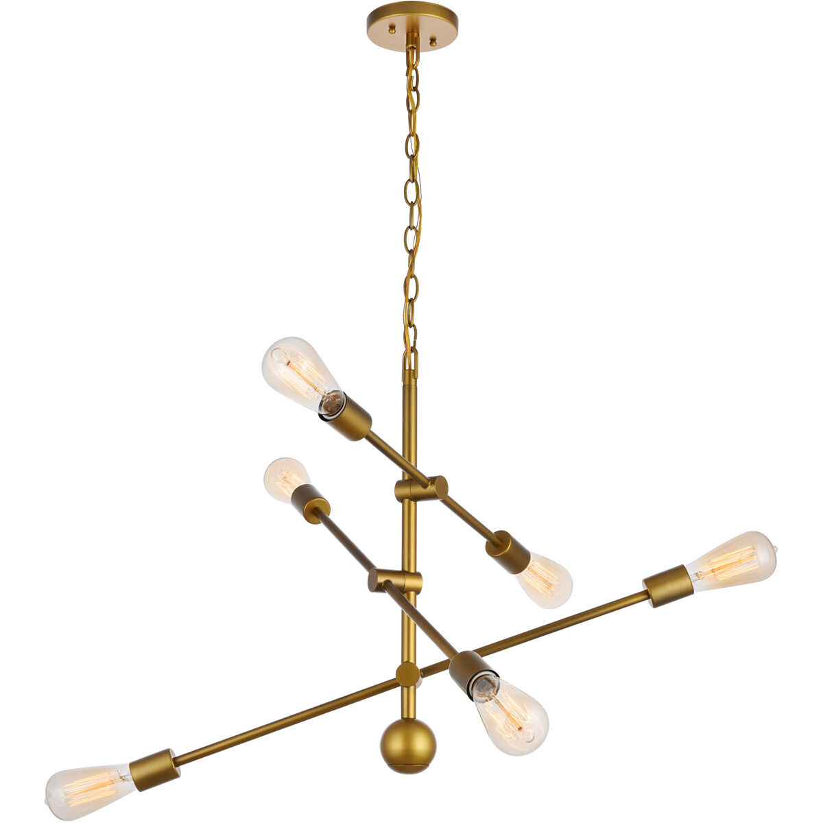 Axel 6 Light 29 inch Brass Pendant Ceiling Light
