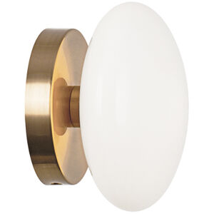 Pearlesque 1 Light 6.38 inch Aged Gold Brass Wall Sconce Wall Light in Aged Gold Brass and Opal Glass