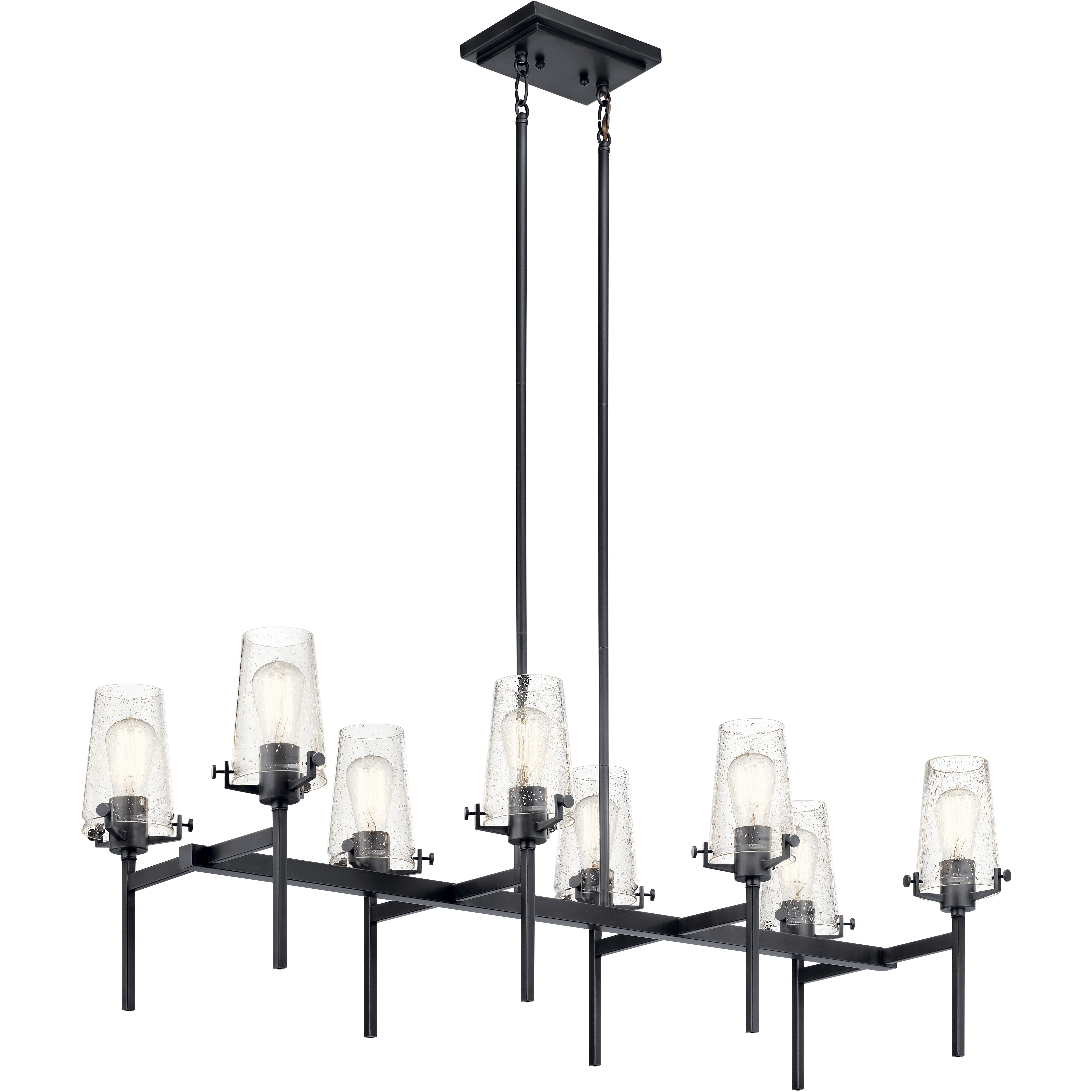 Alton 8 Light 17 inch Black Chandelier Linear Ceiling Light