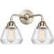 Nouveau 2 Fulton LED 14.75 inch Brushed Satin Nickel Bath Vanity Light Wall Light in Clear Glass