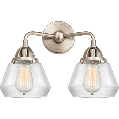 Nouveau 2 Fulton LED 14.75 inch Brushed Satin Nickel Bath Vanity Light Wall Light in Clear Glass