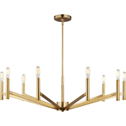 Vector 9 Light 36 inch Satin Brass Chandelier Ceiling Light