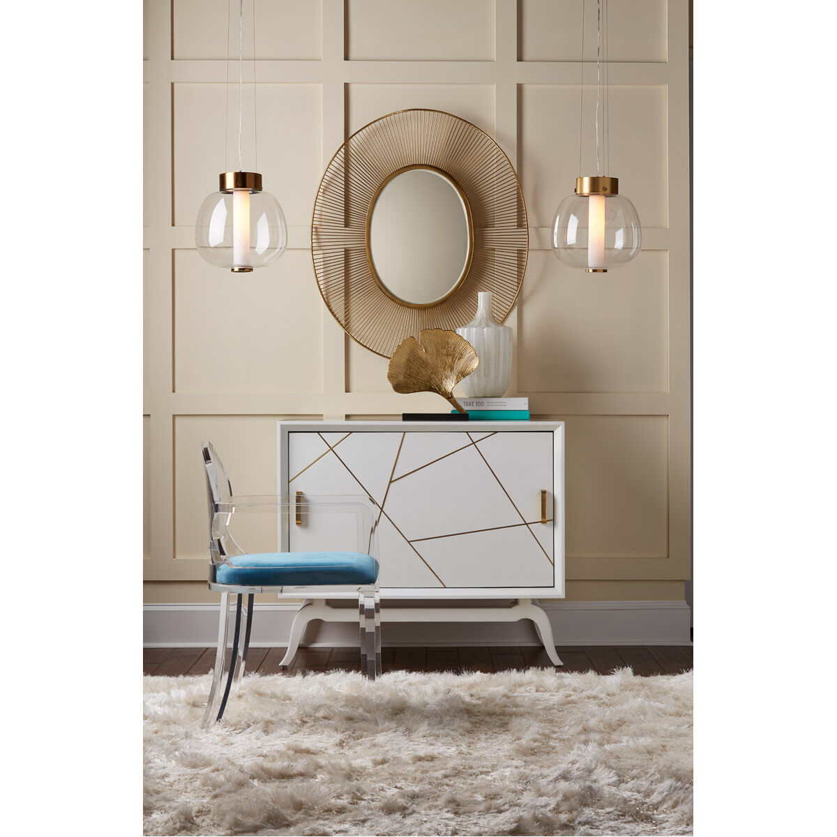 Wildwood White/Yarmouth Blue/Polished Cabinet