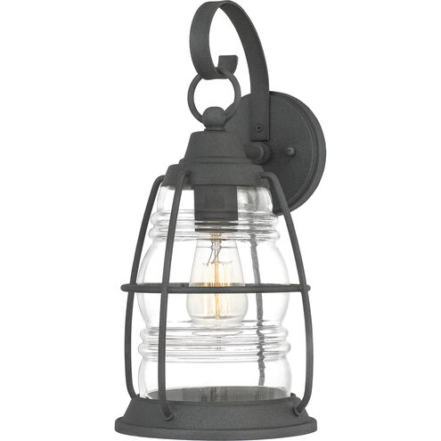 Admiral 1 Light 16 inch Mottled Black Outdoor Wall Lantern