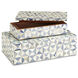 Sky Blue 8 inch Blue and White Boxes, Set of 2