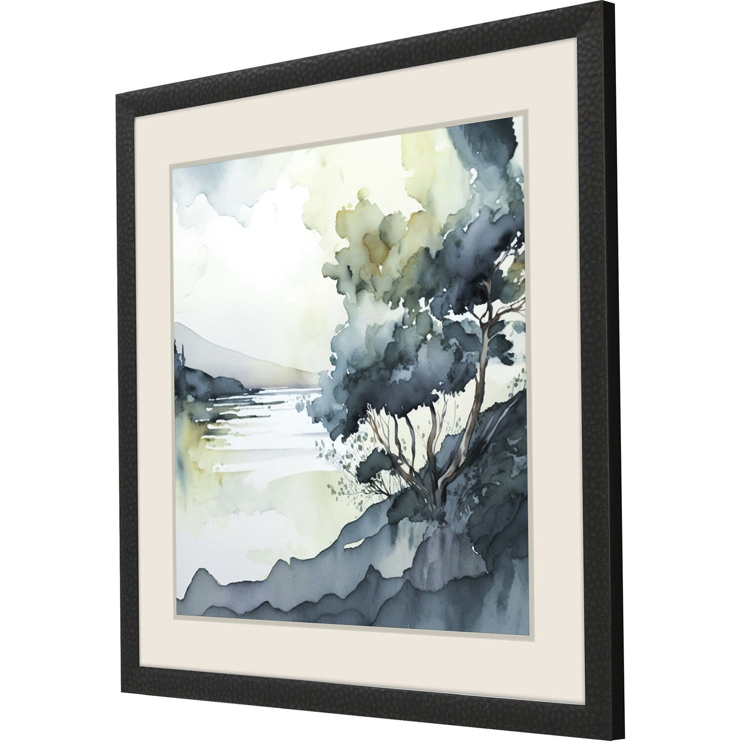 Wanderlust Calling Whispers in the Wind Blue and Brown and Green and Multi Framed Art
