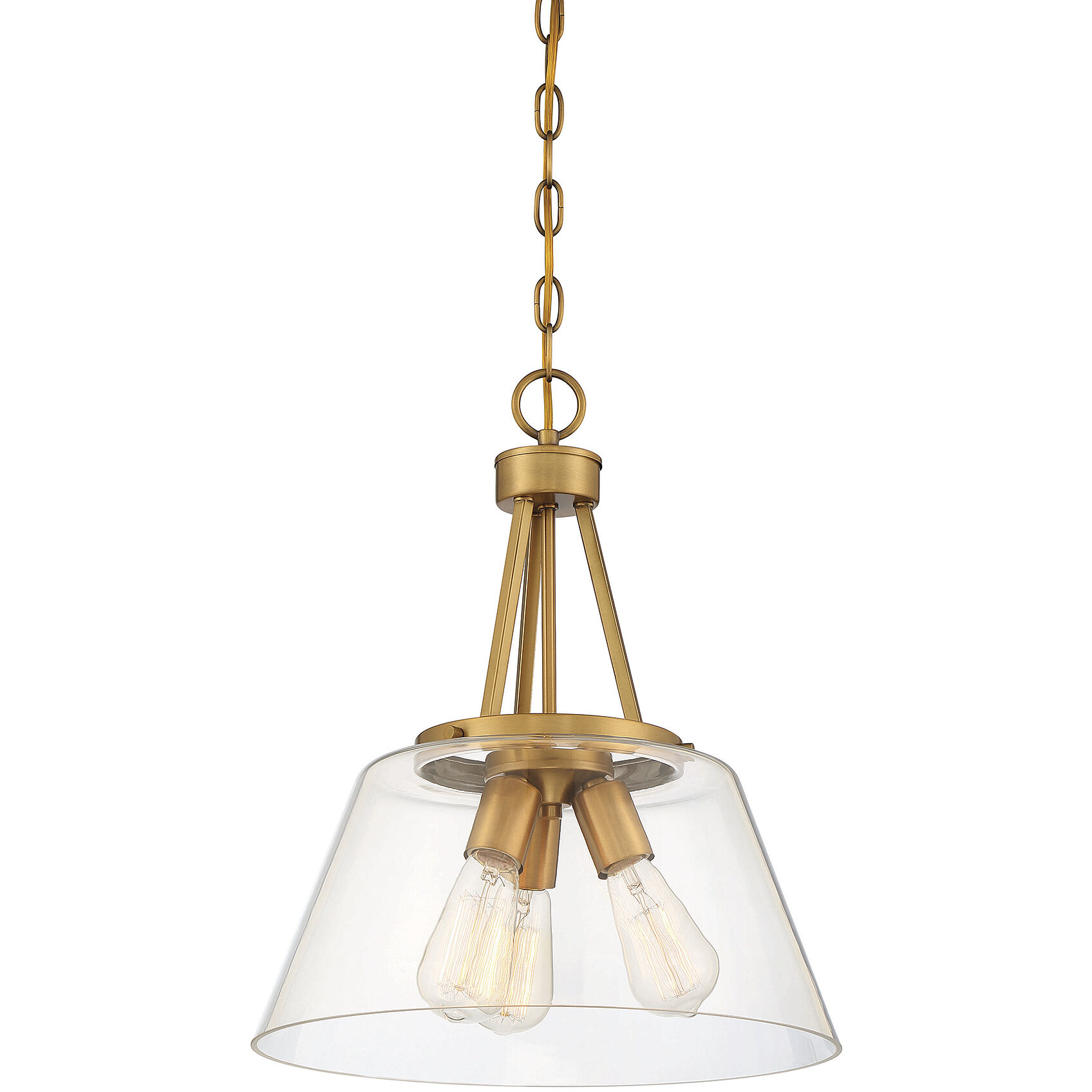 Calhoun 3 Light 15 inch Warm Brass Pendant Ceiling Light, Essentials