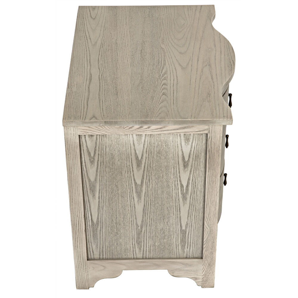 Curved Front 30 X 28.5 inch Vintage Grey Side Table