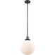 Franklin Restoration Beacon LED 10 inch Black Antique Brass Mini Pendant Ceiling Light in Matte White, Franklin Restoration