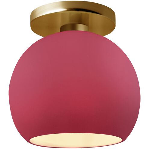 Radiance LED 10 inch Cerise and Brushed Brass Semi Flush Ceiling Light