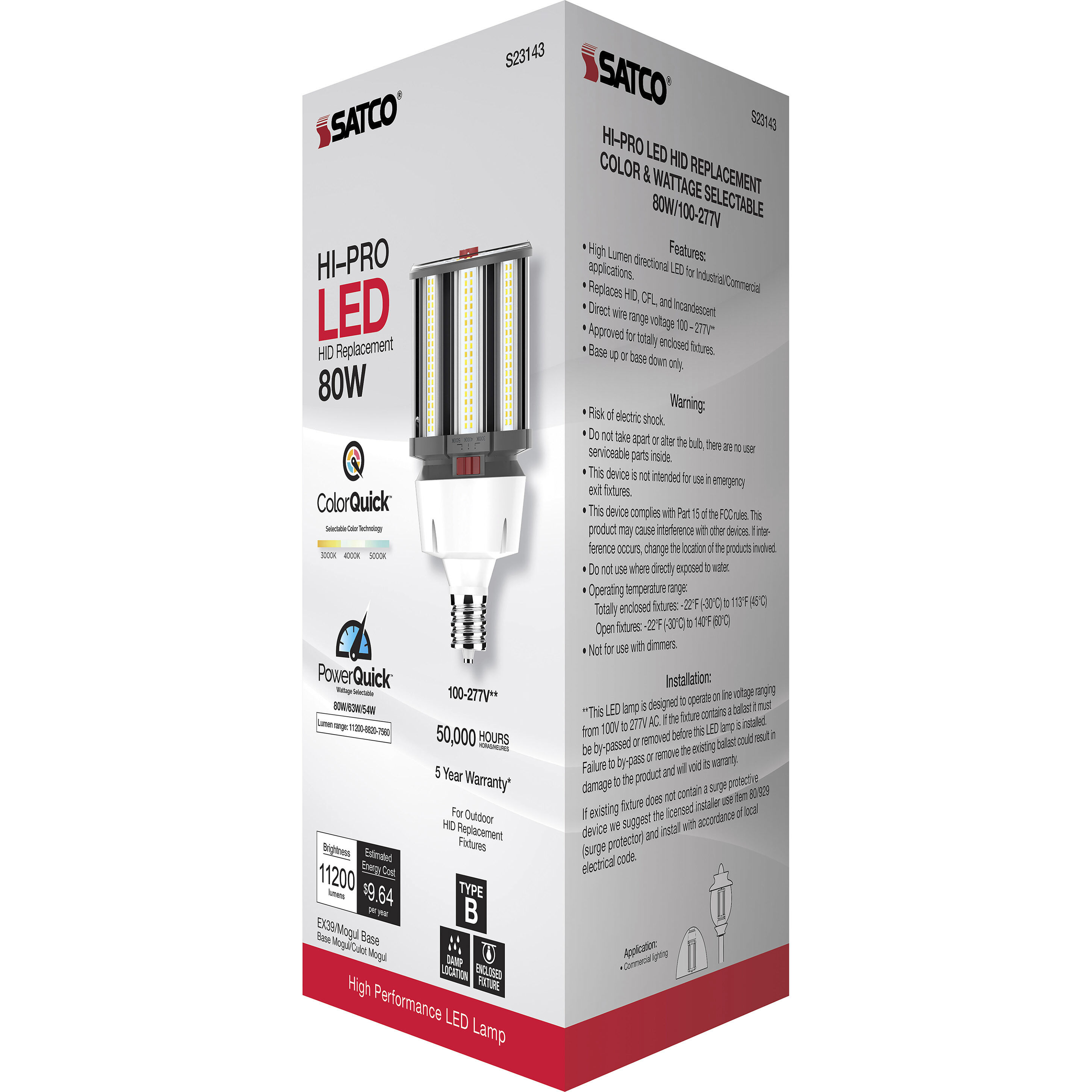 Hi-Pro LED LED 80.00 watt 3000K HID Replacements