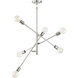Contemporary 6 Light 26 inch Polished Nickel Chandelier Ceiling Light