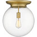 Beacon 1 Light 14 inch Brushed Brass Flush Mount Ceiling Light