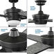 Kasota 56 inch Graphite with Charcoal Linen Blades Outdoor Ceiling Fan