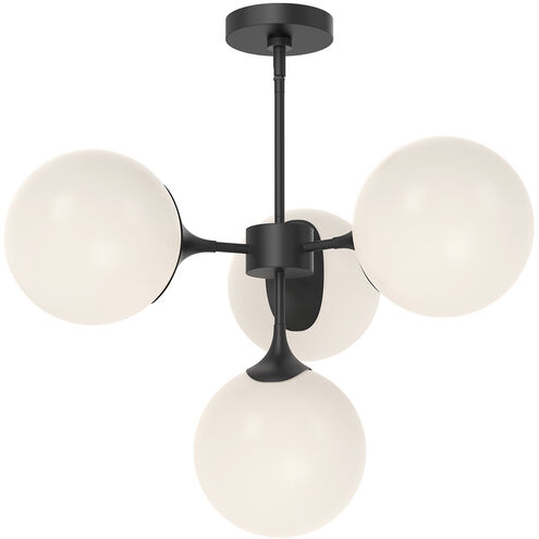 Alora Mood Nouveau 4 Light 26 inch Matte Black Chandelier Ceiling Light