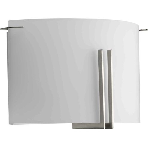 Modern Glass Sconce 2 Light 4 inch Brushed Nickel ADA Wall Sconce Wall Light