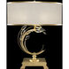 Crystal Laurel 31 inch 150 watt Gold Table Lamp Portable Light in Gold Leaf, Champagne Fabric