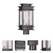 Princeton 2 Light 16.75 inch Vintage Pewter with Polished Chrome Stainless Steel Reflector Medium Outdoor Post Top Lantern