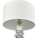 Habel 31 inch 9 watt White Glazed with Blue Table Lamp Portable Light