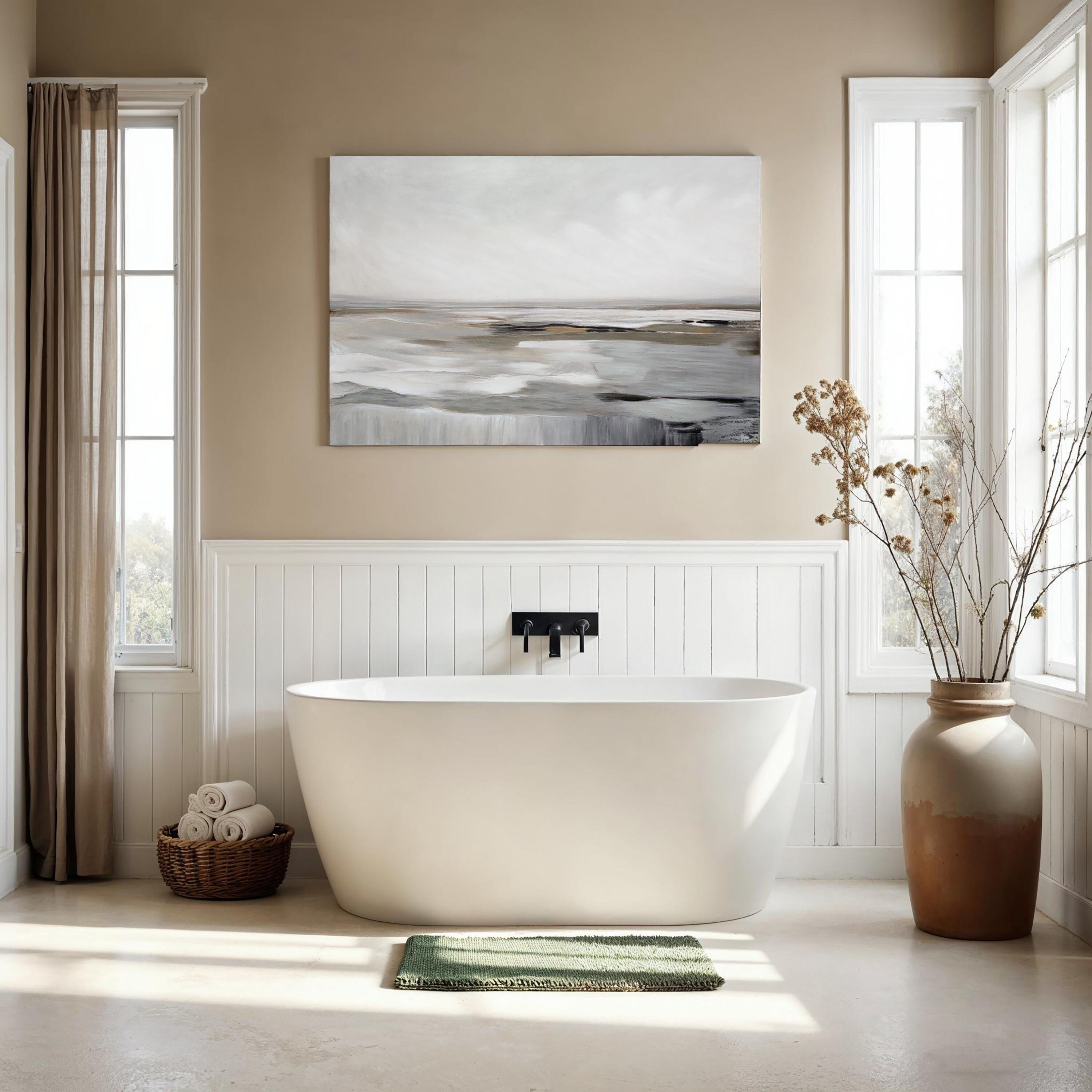 Arnar Grey/Beige/Black Canvas Art