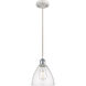 Ballston Dome LED 7.5 inch White and Polished Chrome Mini Pendant Ceiling Light in Seedy Glass