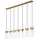 Fontaine Linear Chandelier Ceiling Light in Rubbed Brass
