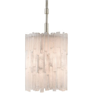 Moonstone 1 Light 8 inch Natural/Chinois Silver Leaf Pendant Ceiling Light, Aviva Stanoff Collection