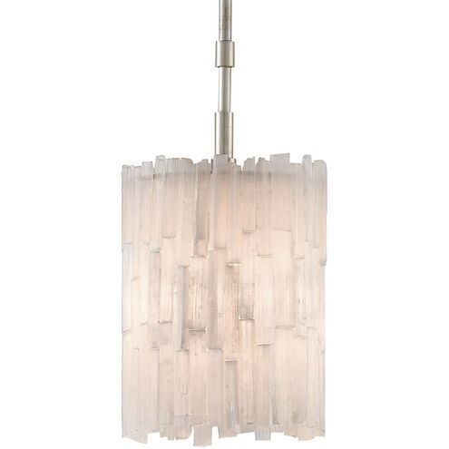 Moonstone 1 Light 8 inch Natural/Chinois Silver Leaf Pendant Ceiling Light, Aviva Stanoff Collection