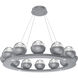 Cabochon LED 36.7 inch Classic Silver Chandelier Ceiling Light in Clear, 2700K LED