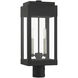 York 2 Light 20 inch Black Outdoor Post Top Lantern