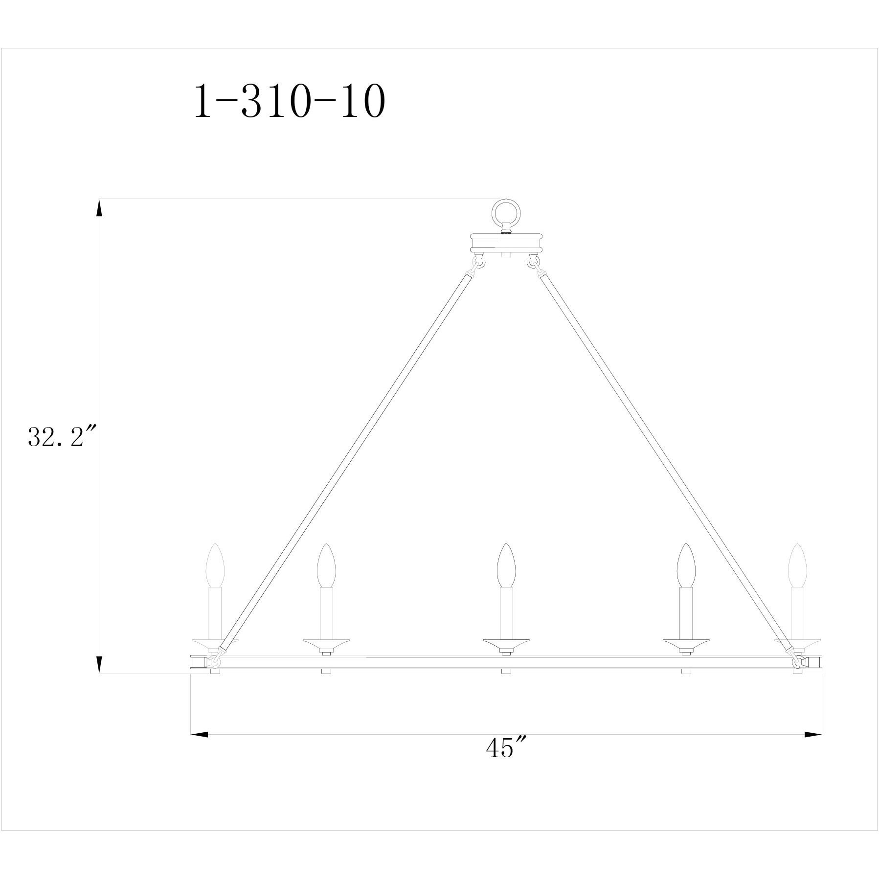Middleton 10 Light 45 inch Matte Black Chandelier Ceiling Light, Essentials