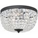 Nola 3 Light 14.25 inch Black Forged Flush Ceiling Light