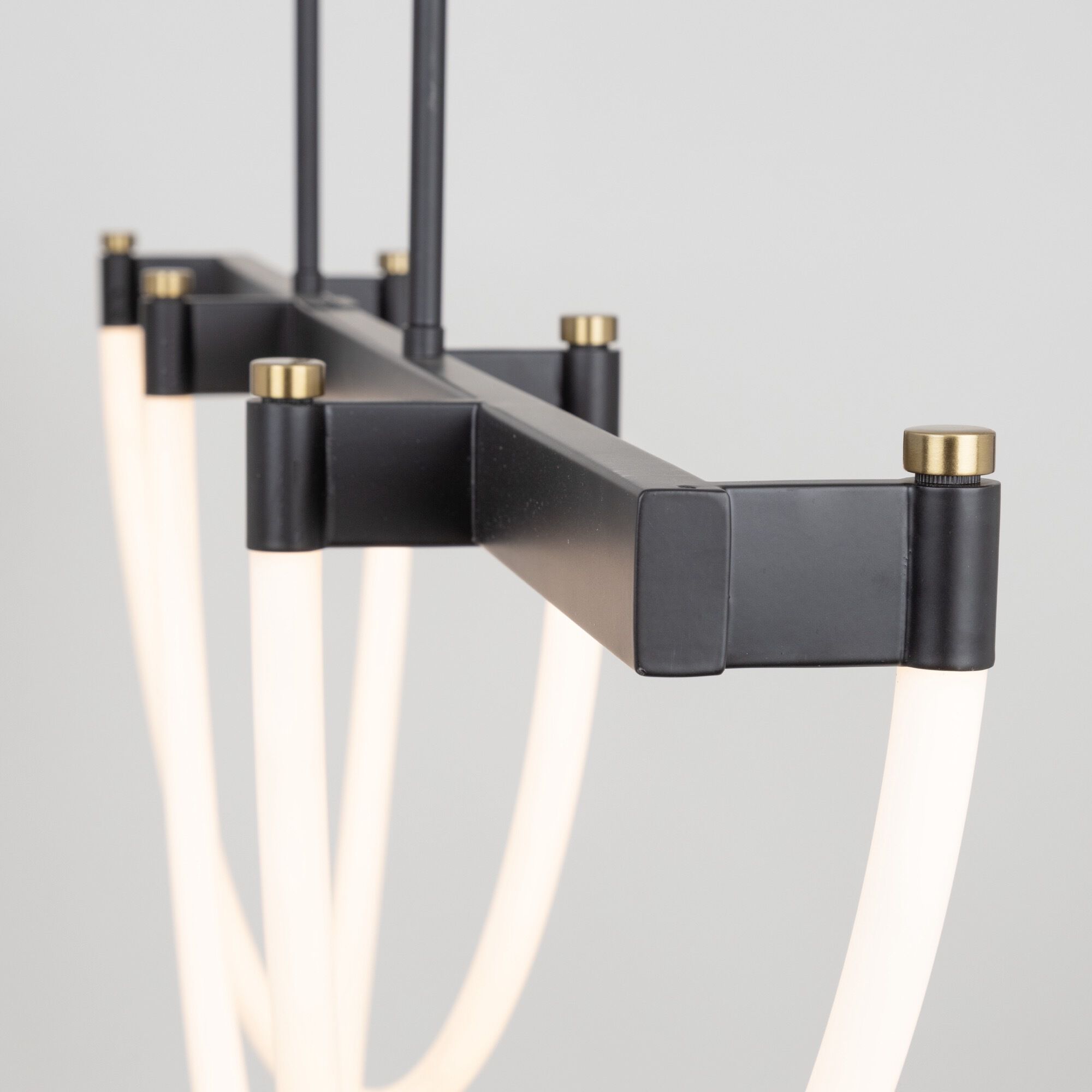 Cascata LED 45 inch Black and Brushed Brass Island Light Ceiling Light