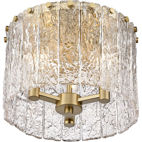 Glacier 3 Light 12.5 inch Modern Gold Flush Mount Ceiling Light