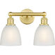 Castile 2 Light 15 inch Satin Gold Bath Vanity Light Wall Light in White