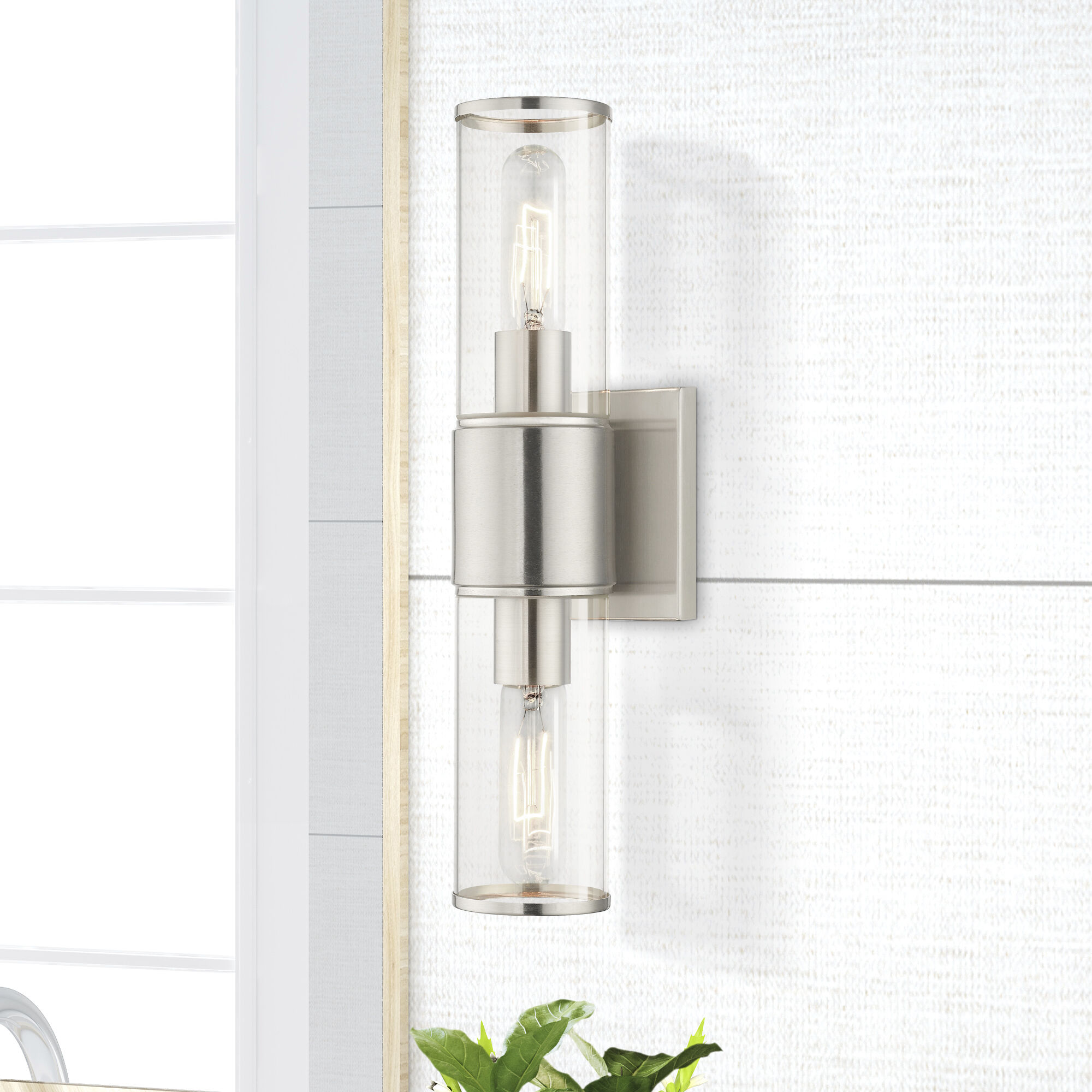 Quincy 2 Light 16 inch Brushed Nickel Vanity Sconce Wall Light